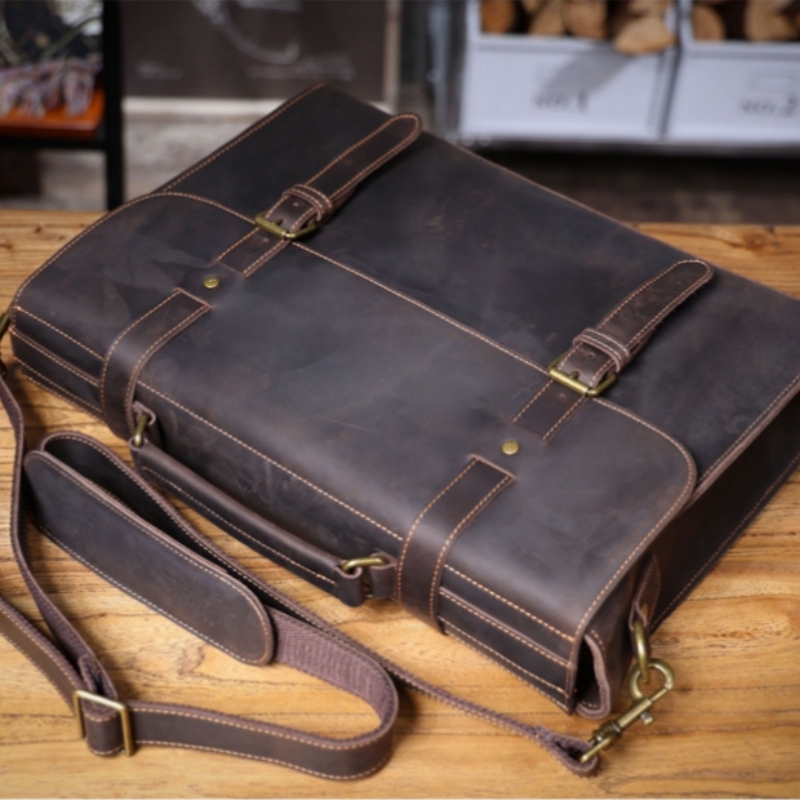 Luxury Tote Bags With Zipper - Luxury Original Men's Handbag Real Leather