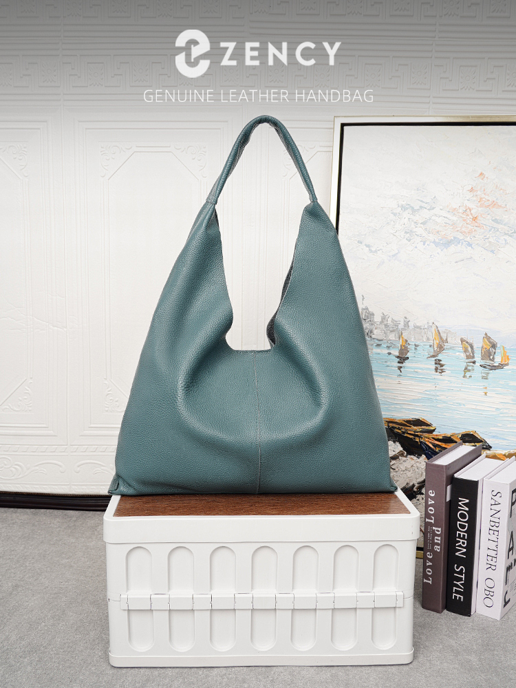 Luxury Tote Bags With Zipper - Zency Soft Genuine Leather Women's Big