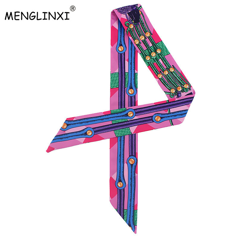 Luxury Bags Brands For Women - New Chain Print Small Silk Scarf
