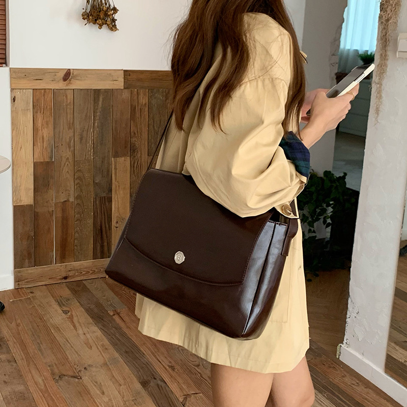 Luxury Tote Bags With Zipper - CGCBAG Vintage Lage Capacity Messenger Bag