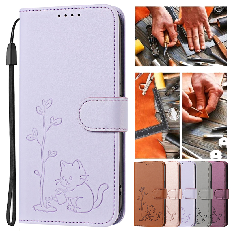 Luxury Bags Kl - Cats & Trees Pattern Leather Phone